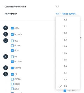 Instalar WordPress no cPanel: Atualização do PHP
